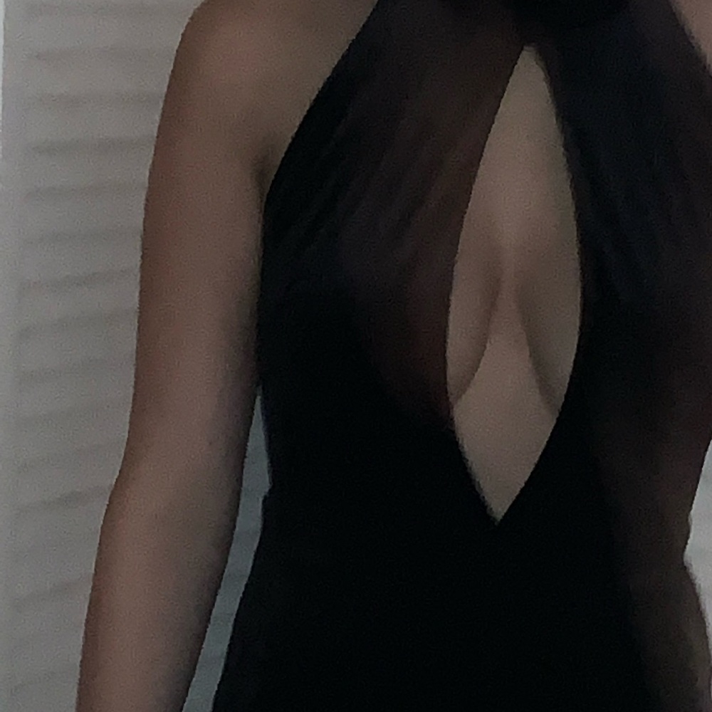Stella Luce jumpsuit. Velvet/ sheer panels. Small